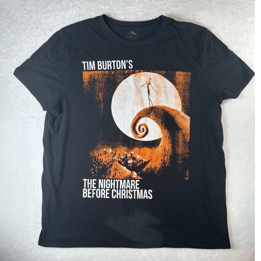 Disney Nightmare Before Christmas Jack Skellington Graphic T-Shirt Black 2XL